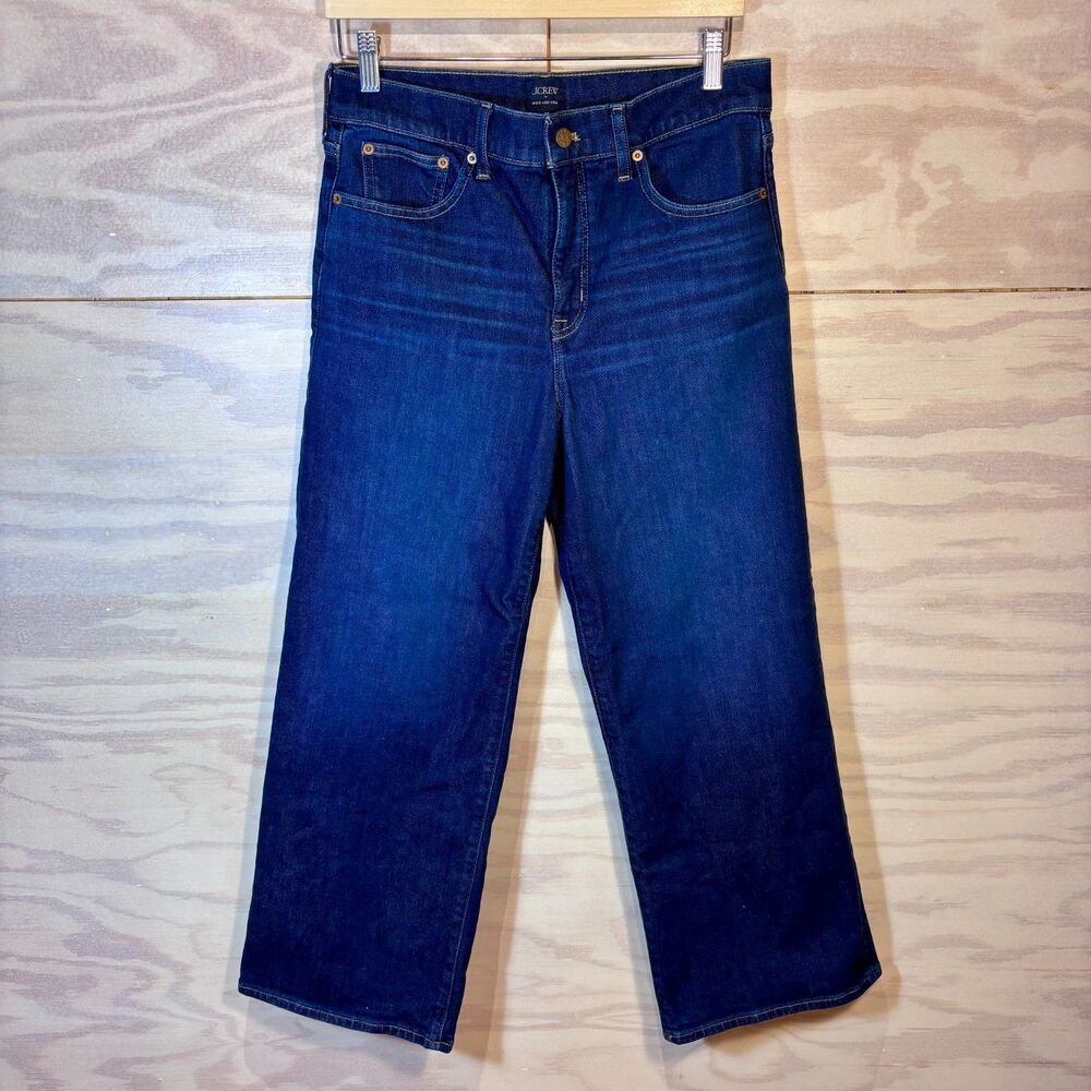 J.Crew Wide Leg Crop Demin Dark Wash Jeans Womens 29 Capsule